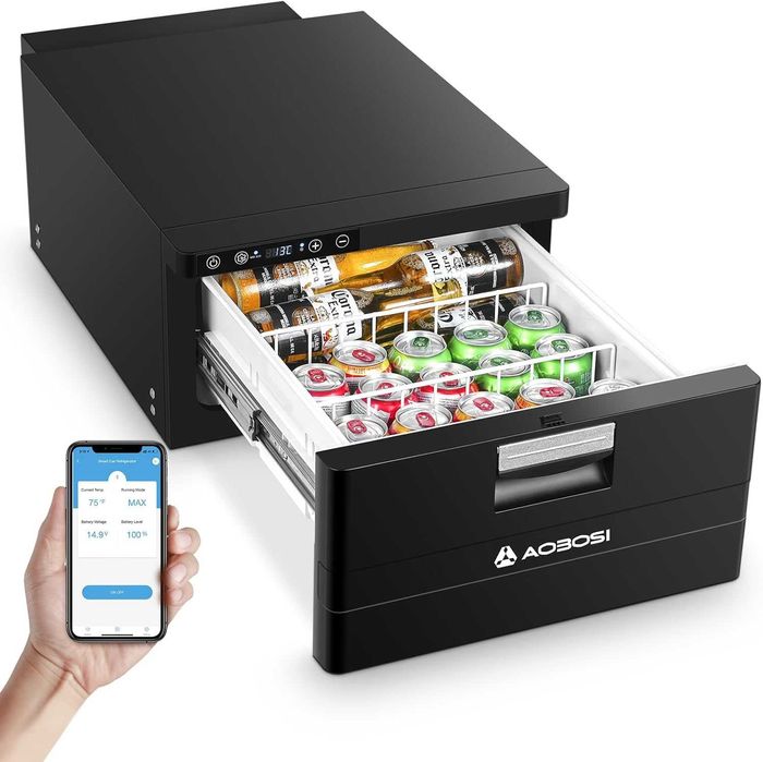 AAOBOSI 31L чекмеджен хладилник 12/24V с APP управление