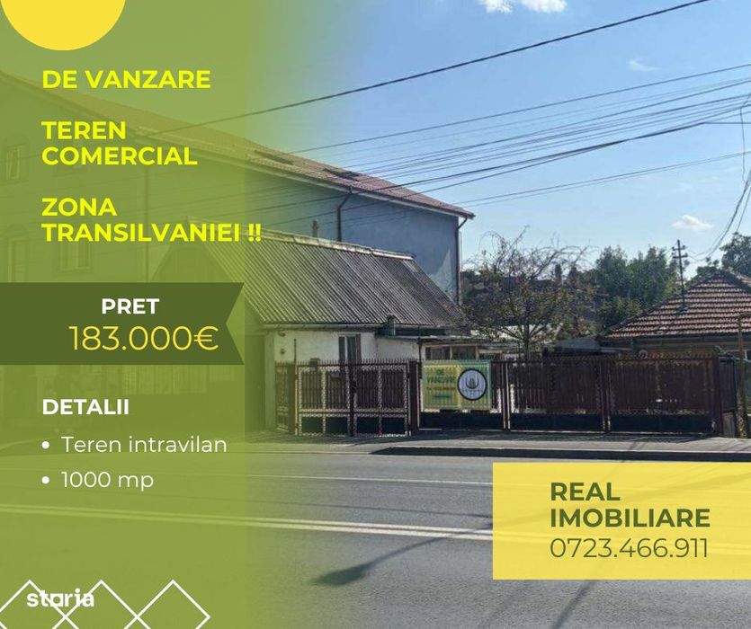 Teren 1000mp comercial zona Transilvaniei !