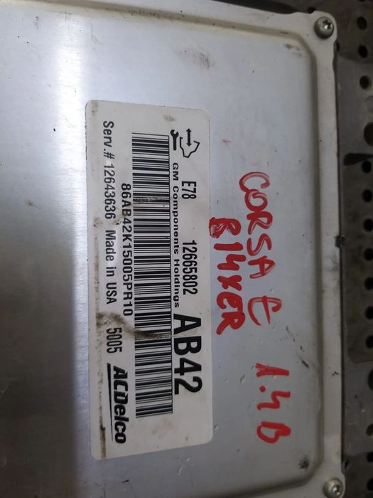 Ecu calculator motor 1.4 b opel corsa e x15 12665802ab42 12643636