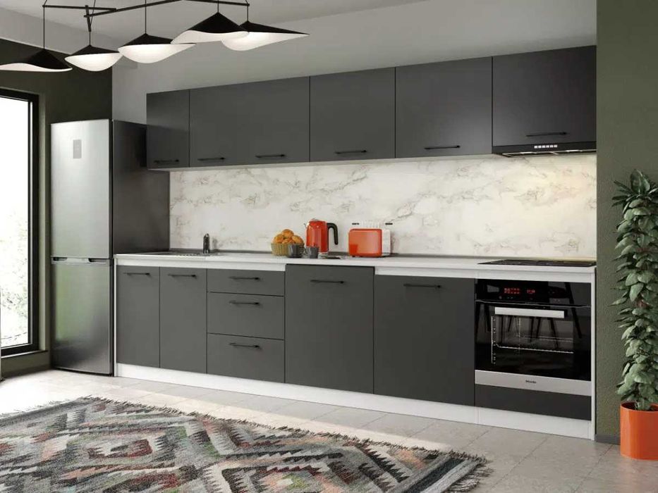 Set Mobila Bucatarie Mina Grafit 320 Gri Antracit C163