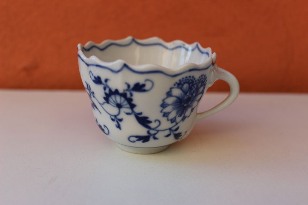 Set cafea, portelan fin MEISSEN - model Blue Onion, cca. 1910