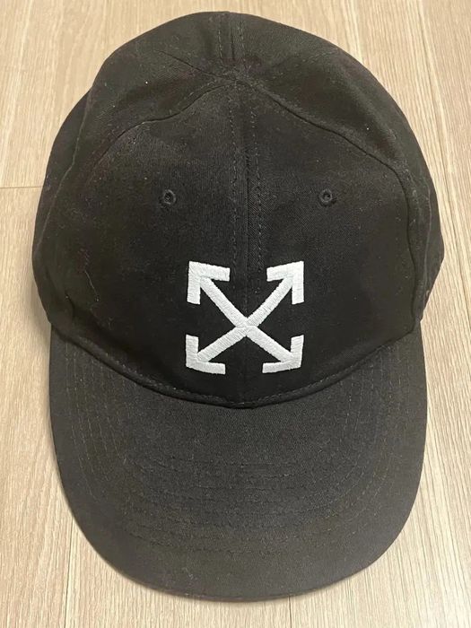 Off-White Black & White Embroidered Arrow Cap Hat Permanent authentic