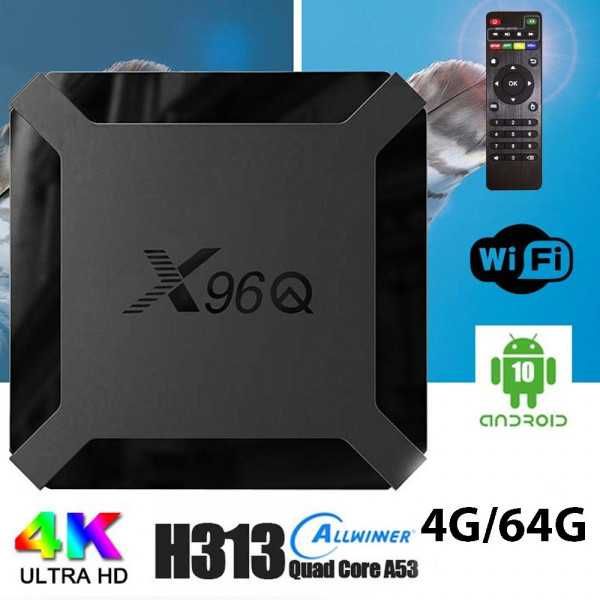 Мултимедиен плеър Android TV Box X96Q Android 10.0 Quad-Core 4K Wi-Fi