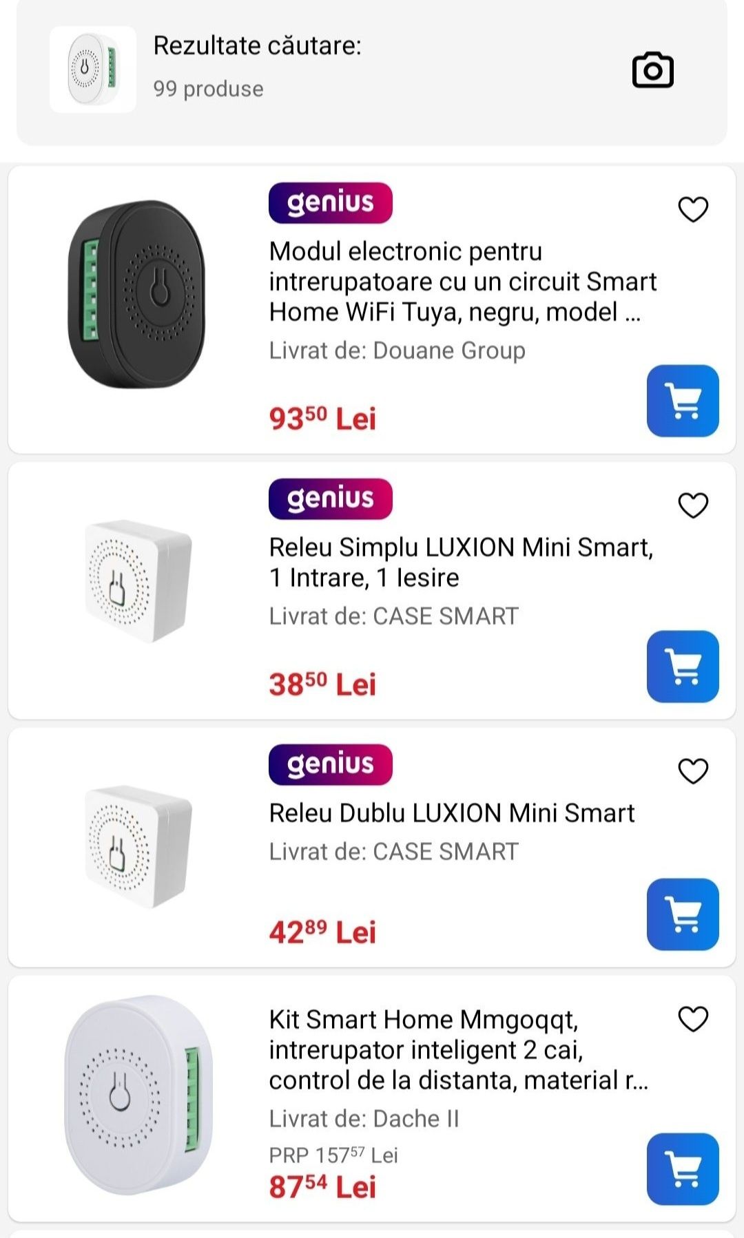 Intrerupator dimabil smart Mini Wifi Dimming Switch, alb
Switch