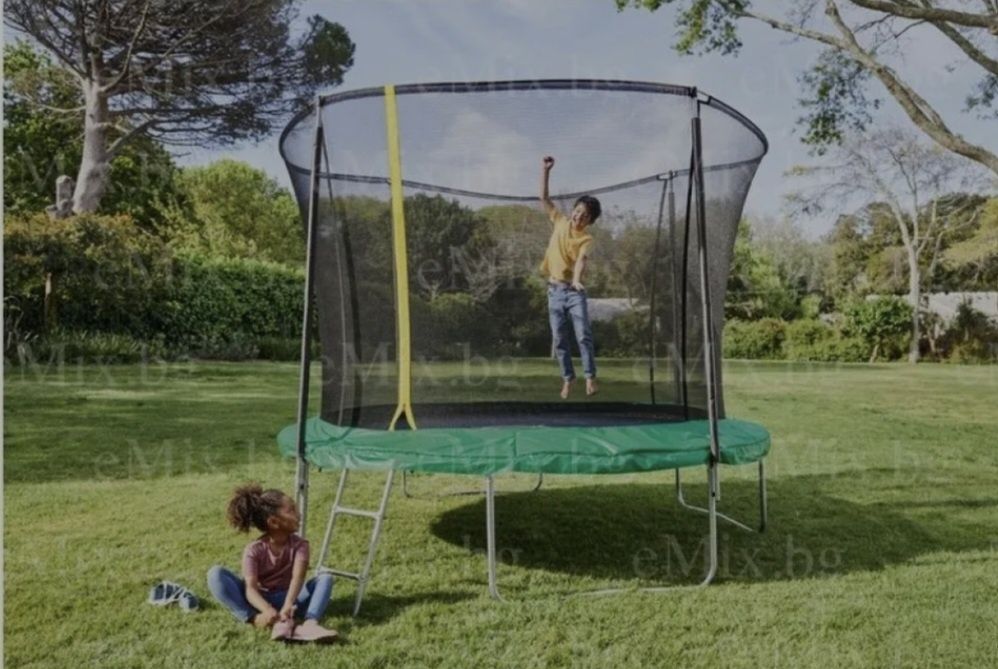 Батут Crivit 400 см с предпазна мрежа – отлично състояние