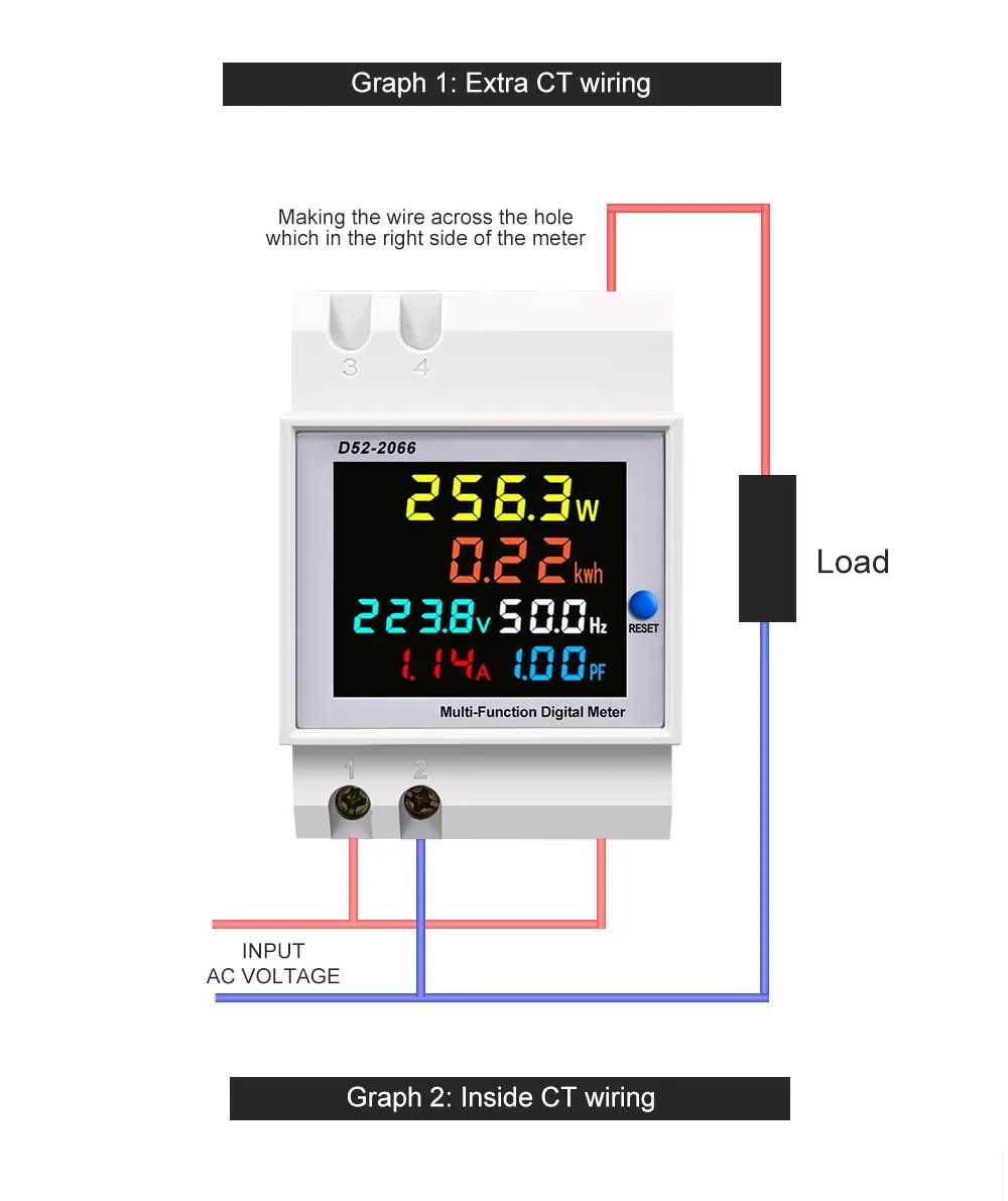 100A 6в1 AC монитор 40-300V / 250-450V за DIN шина