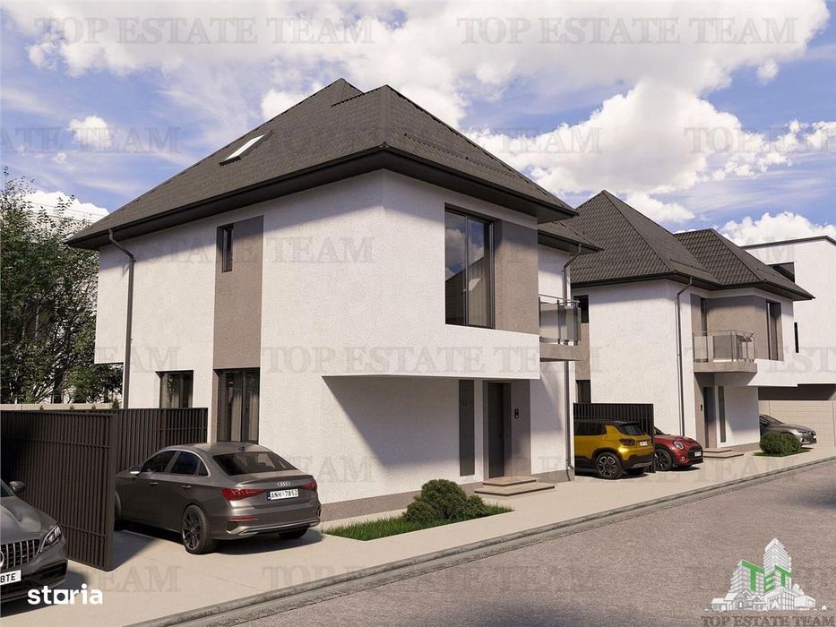 Vila 5 camere cu incalzire in pardoseala pe parter si etaj, mansarda l