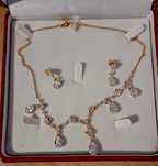 Vand colier argint suflat cu aur si pietre Swarovski