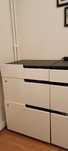 Mobilier comercial depozitare fronturi MDF alb superlucios