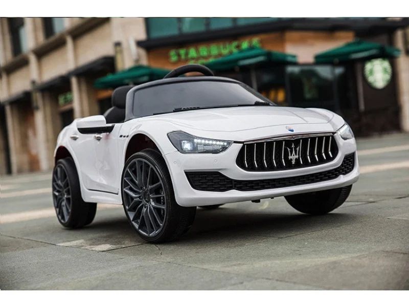 Maserati ghibli 12v– детска акумулаторна кола, бяла, eva гуми