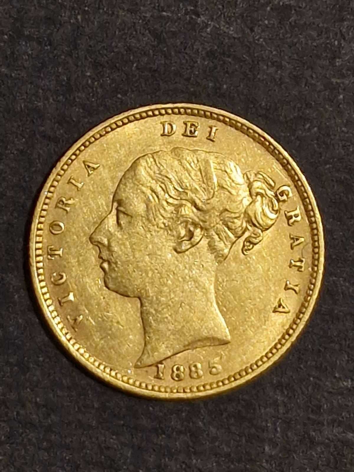 Златна Монета 1/2 Суверен 1885,1/2 Паунд Елизабет 1960 , 5 Гулдена1912