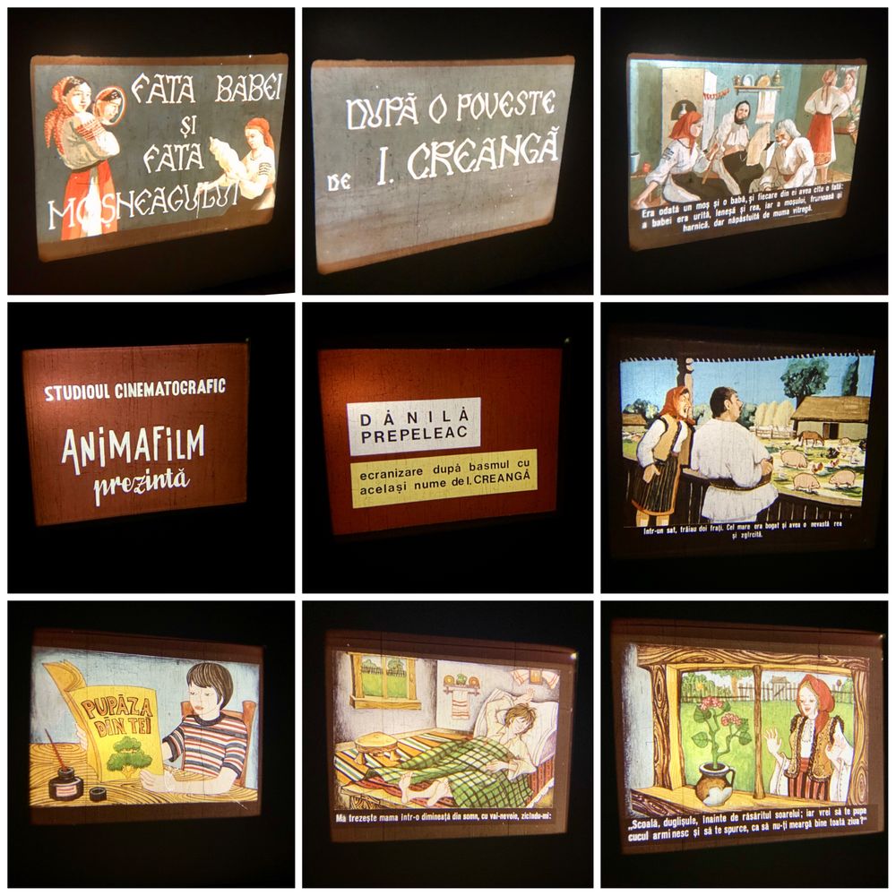 Diafilme + aparate proiectie diapozitive animate copii proiector basme