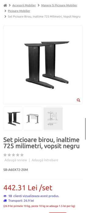 Set picioare pt birou sau masa de lucru