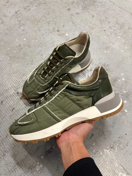 Нови мъжки обувки - Maison Margiela, Khaki Patchwork Sneaker, 44 номер