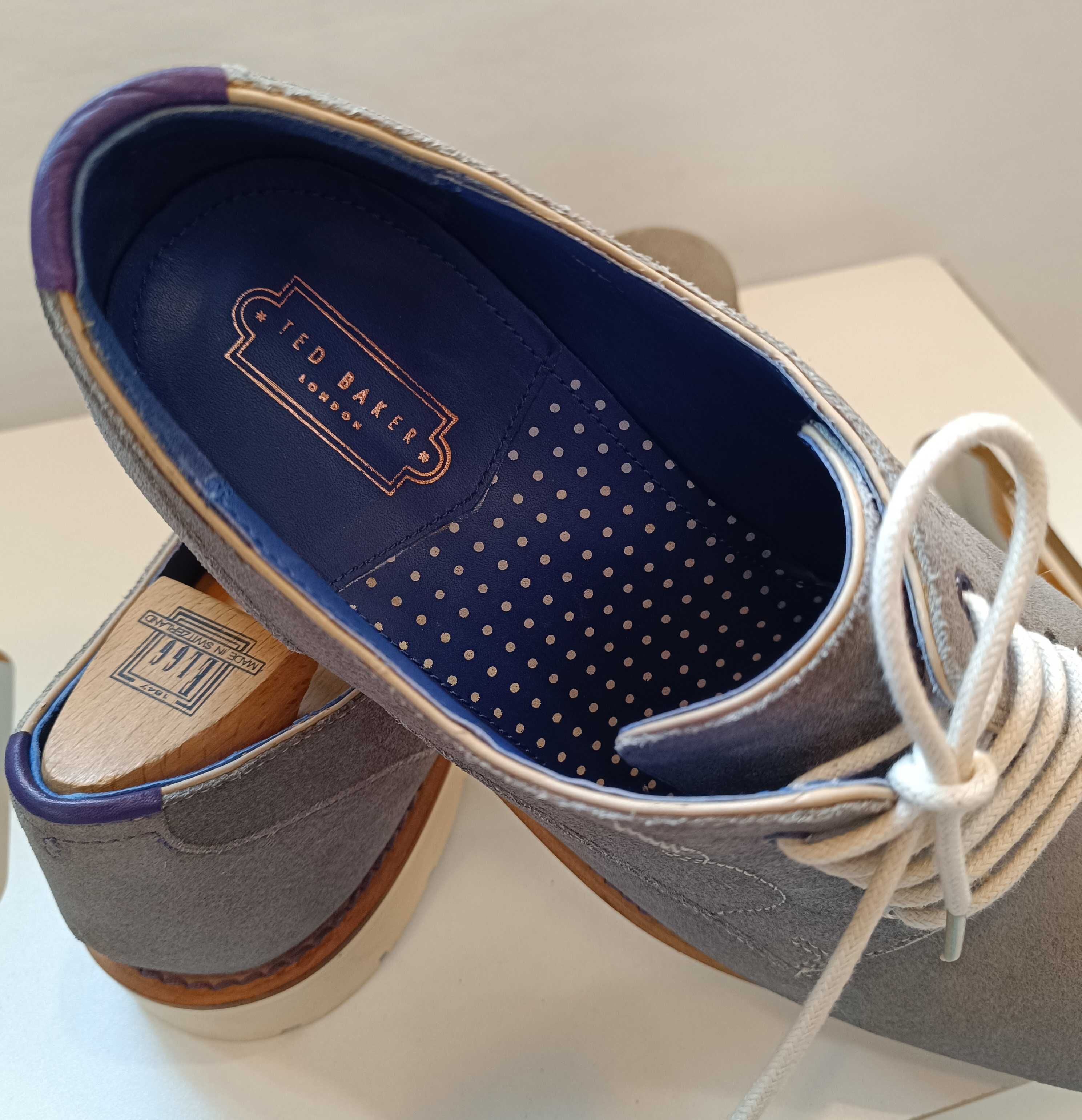 Pantofi derby 41.5 42 premium Ted Baker London NOI piele naturala moal