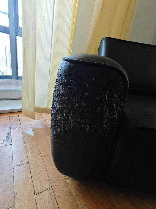 Canapea neagra piele sintetica