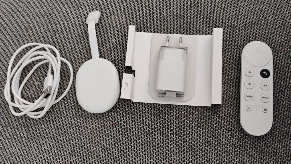 Мултимедиен плеър Google Chromecast HD 2022 за Google TV, HDMI, ,Бял