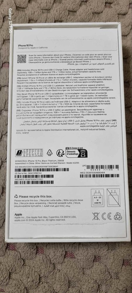 iPhone 16 Pro 256 GB Black Titanium