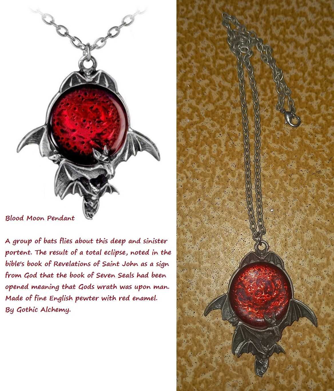 Blood Moon by Alchemy Gothic necklace, gotic rock punk ocazie