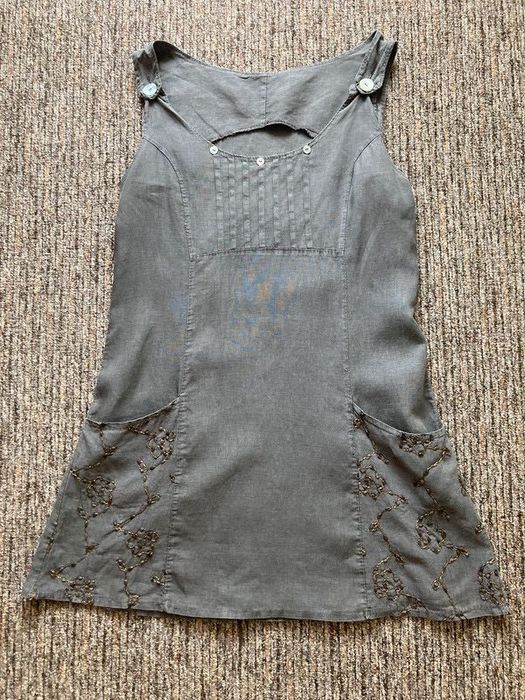 Rochie sarafan din in cu buzunare - marime M/38