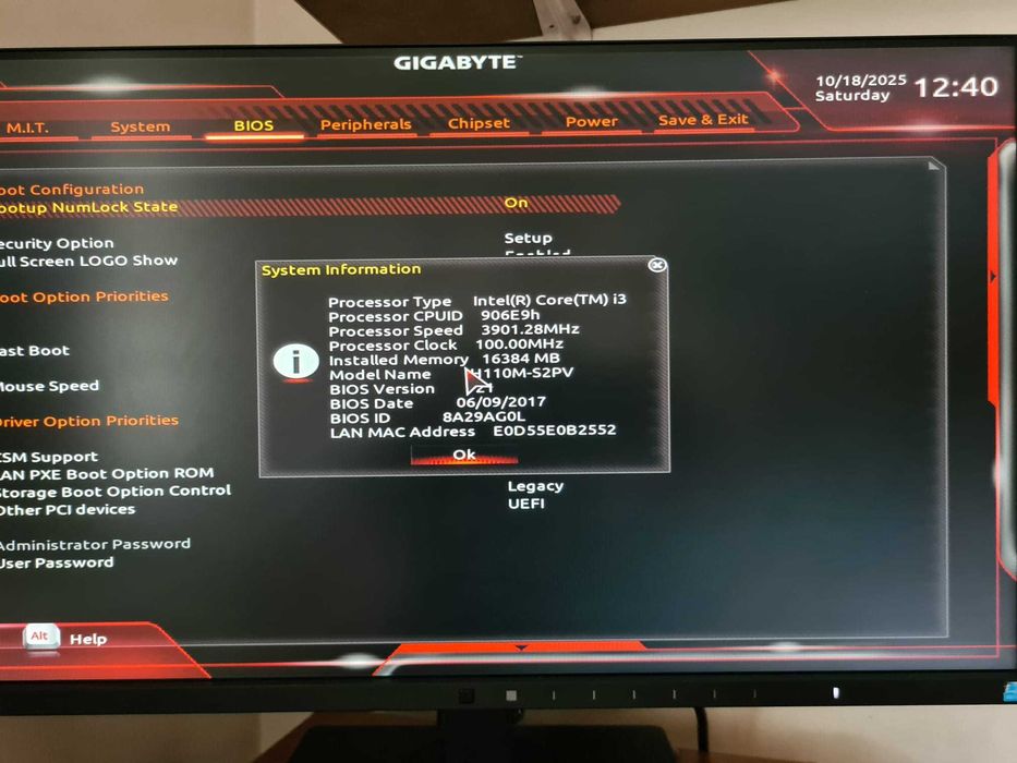 Kit Gigabyte H110 + i3 7100 + 16gb ddr4 socket LGA 1151,cooler,shield