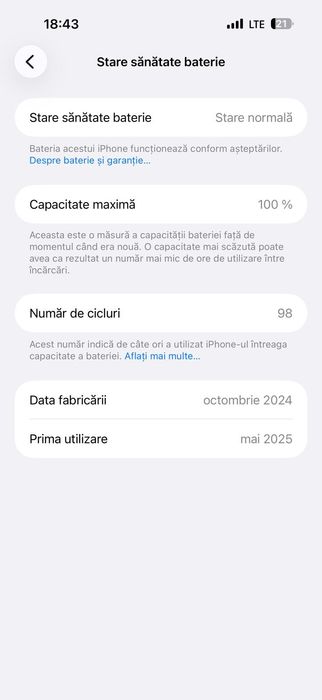 iPhone 16 Pro Max 256 GB Rose Gold Garantie 05.2026 Cicluri 98