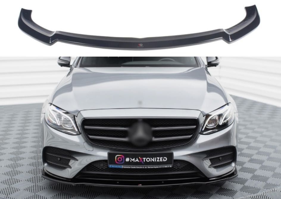 Лип Спойлер за Предна Броня Mercedes E-Class W213 – Черен Гланц