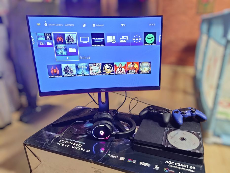 Vand pachet ps4 slim modat 1Tb!!