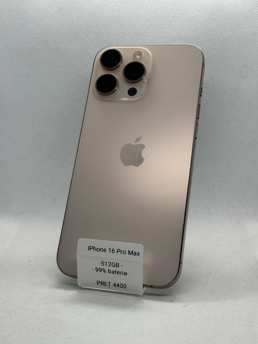 Magazin Vindem: Iphone 16 Pro Max, 512GB, 99% bateria