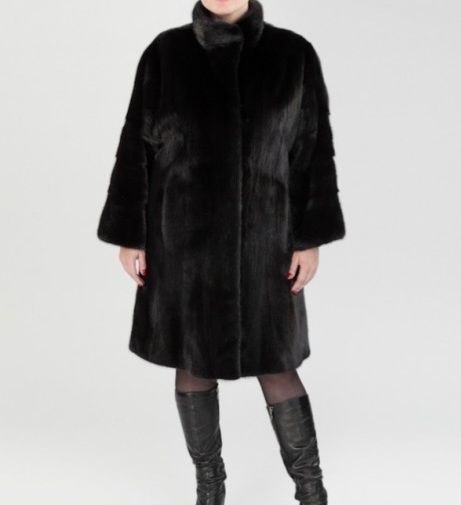 Шуба  норковая черная