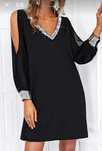 Rochie scurta forma A, cu paiete decorative