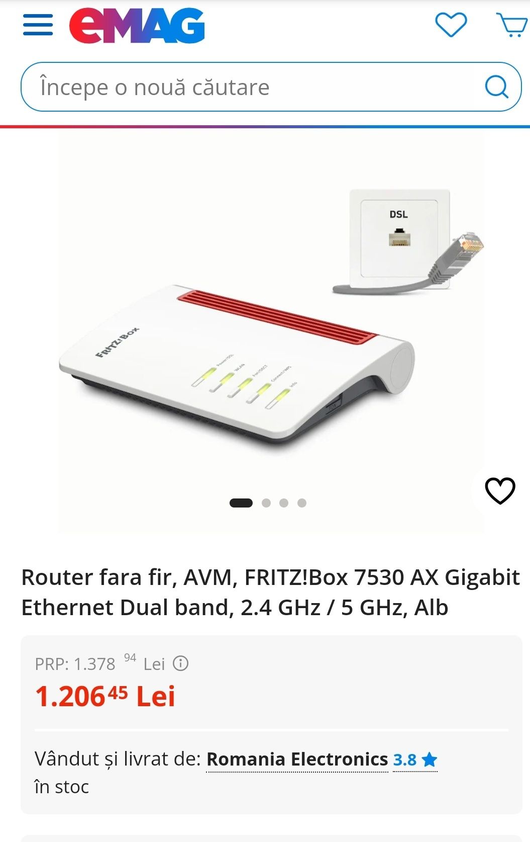 Router fara fir, AVM, FRITZ!Box 7530 AX Gigabit Ethernet Dual band, 2.