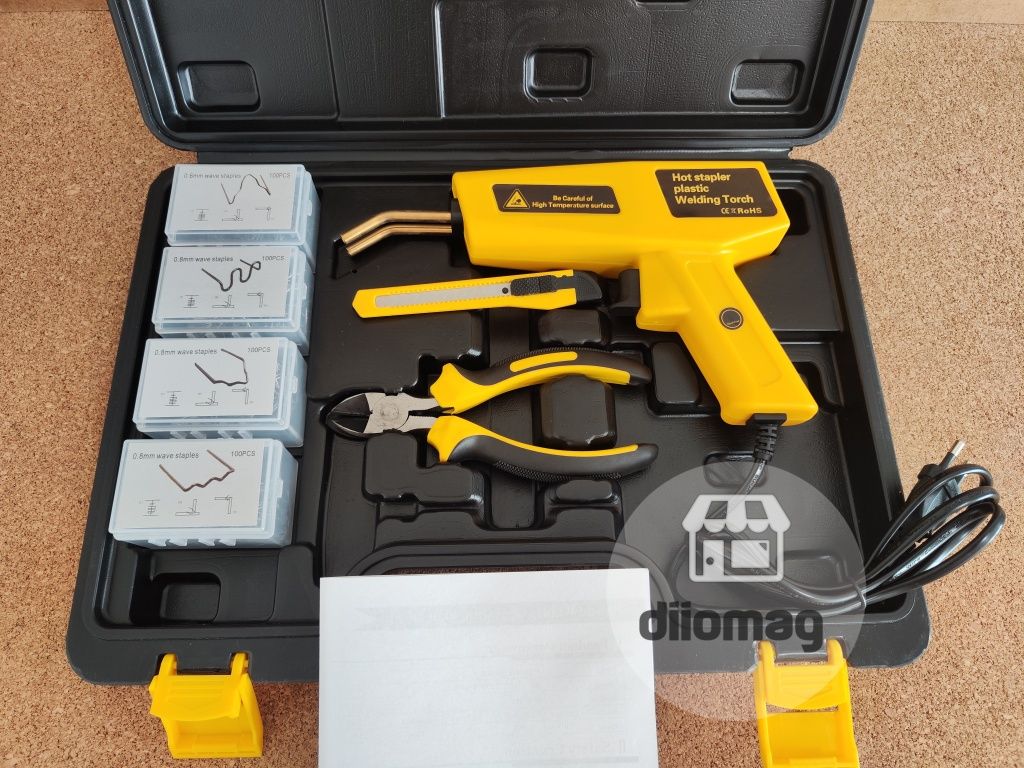 Kit pistol lipit plastic la cald multifuncțional DH-005 120W  400capse