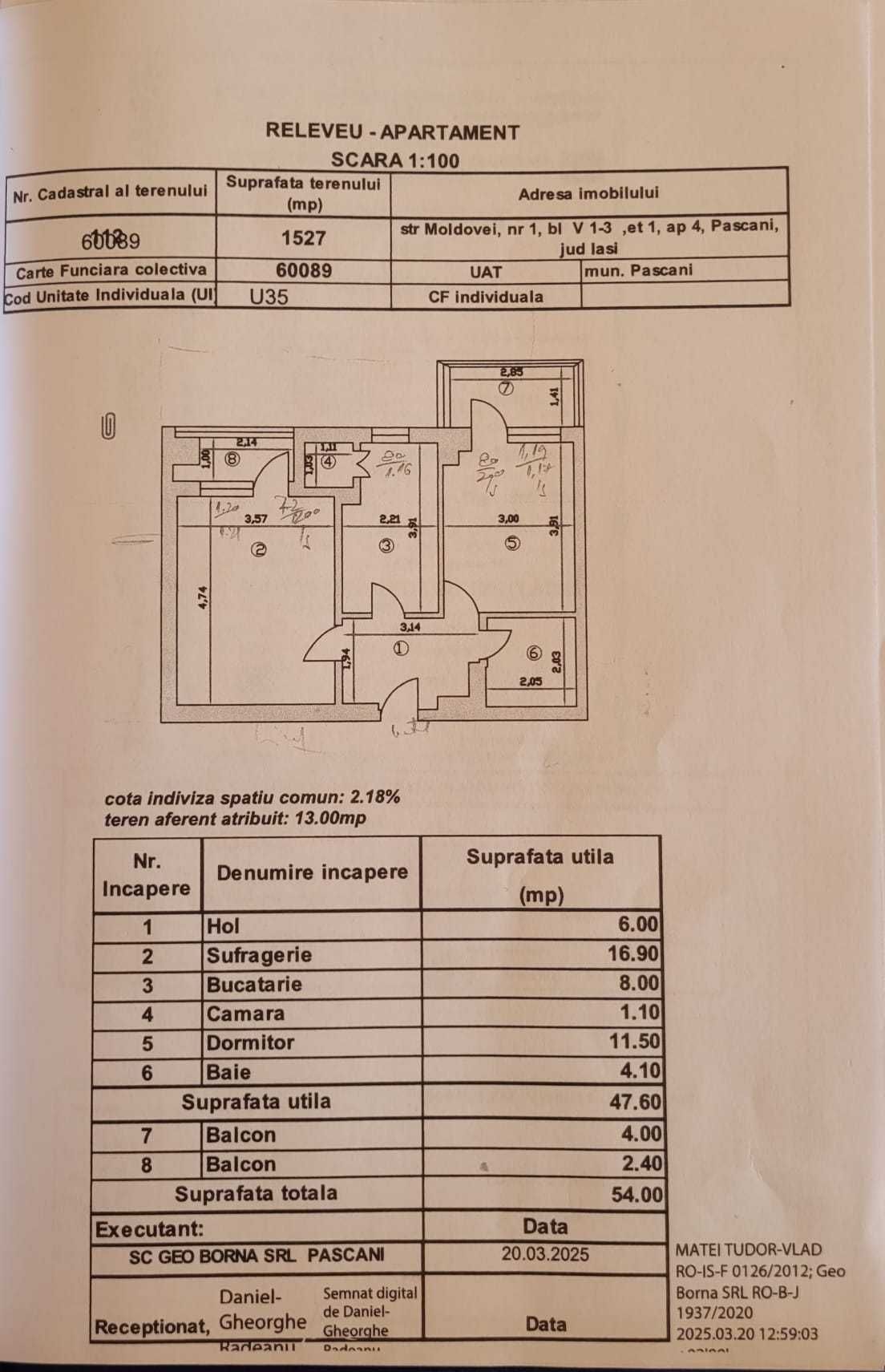 Vând apartament 2 camere 54 metri patrati zonă ultracentrală Pașcani