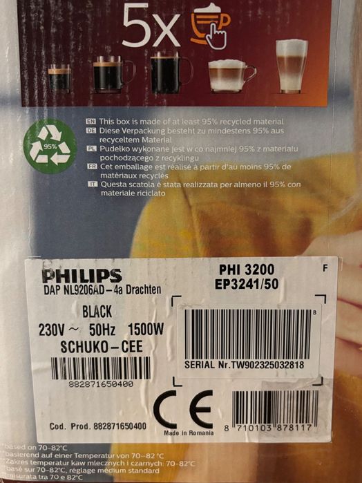 Espressor Philips LatteGo 3200 - model EP3241/50