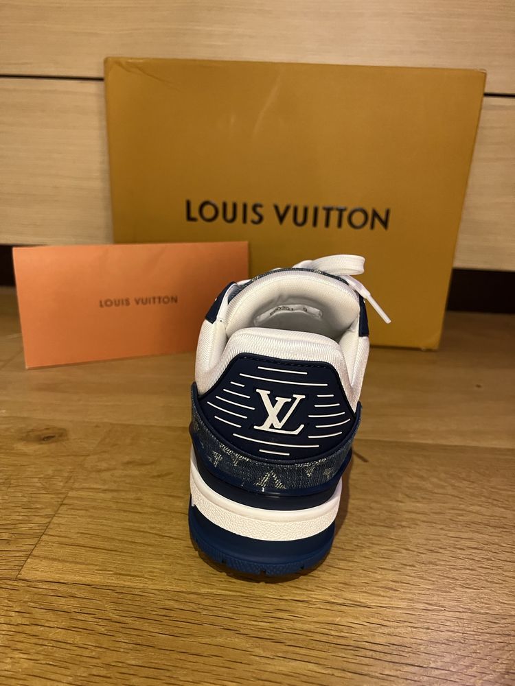 Оригинални Louis Vuitton Trainer Monogram Denim White Blue