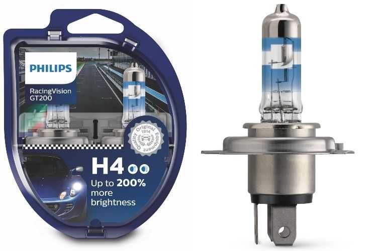 +200% Автомобилни крушки PHILIPS RACING VISION GT 200 H4/ H7 к-т/2бр./