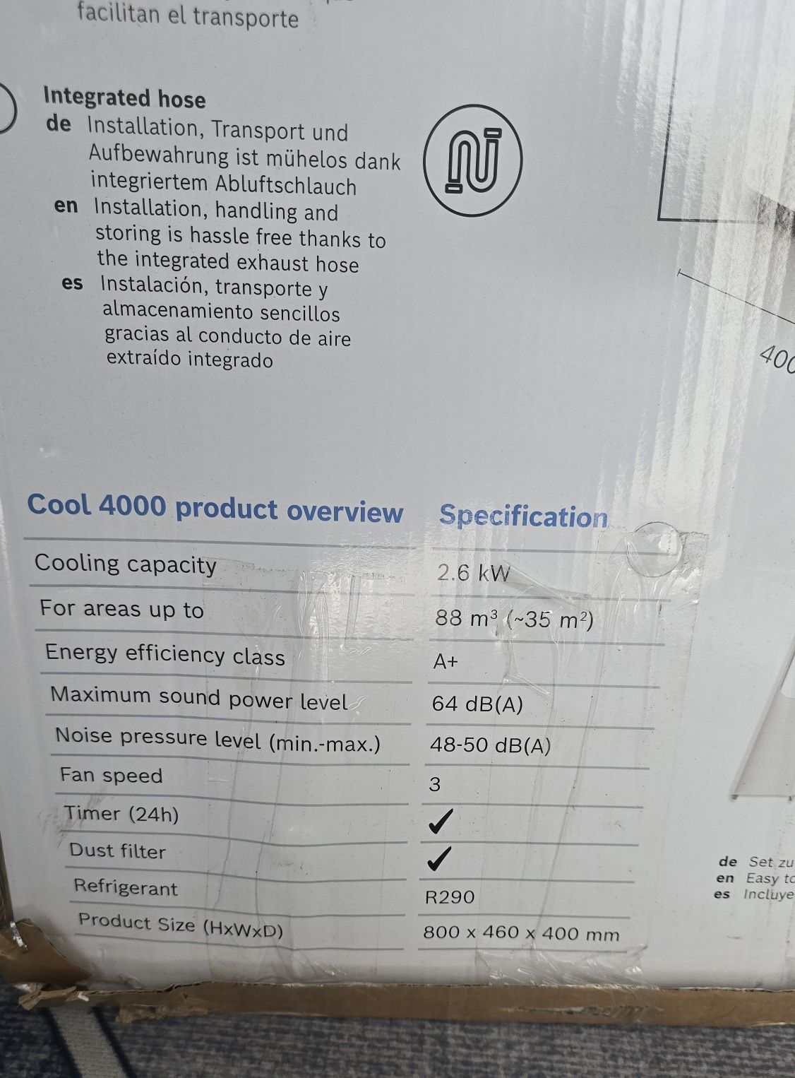 Aer conditionat portabil Bosch cool 5000, clasa A+, 12000 BTU