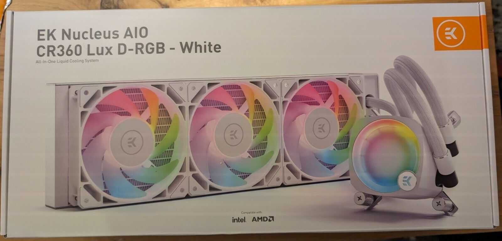 Водно охлаждане EK Nucleus AIO CR360 Lux D-RGB White