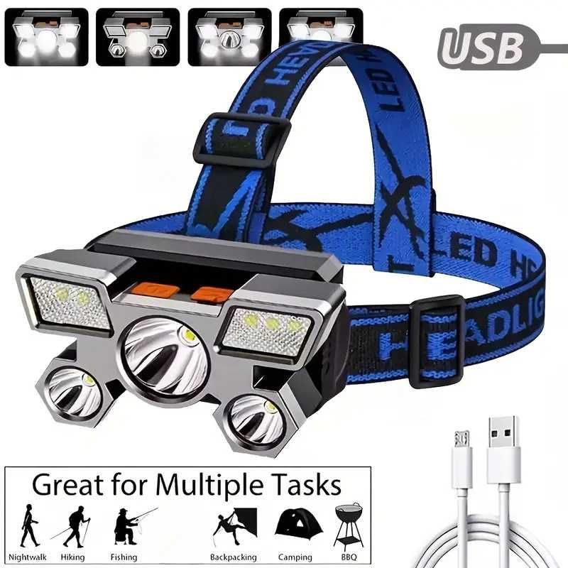 USB акумулаторен челник, 5LED