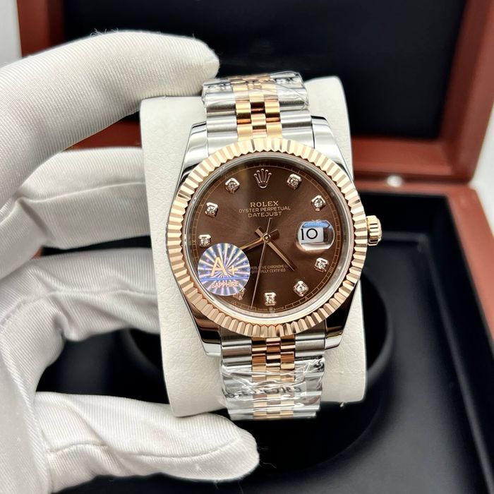 ceas barbat rolex datejust chocolate dial 41,mm