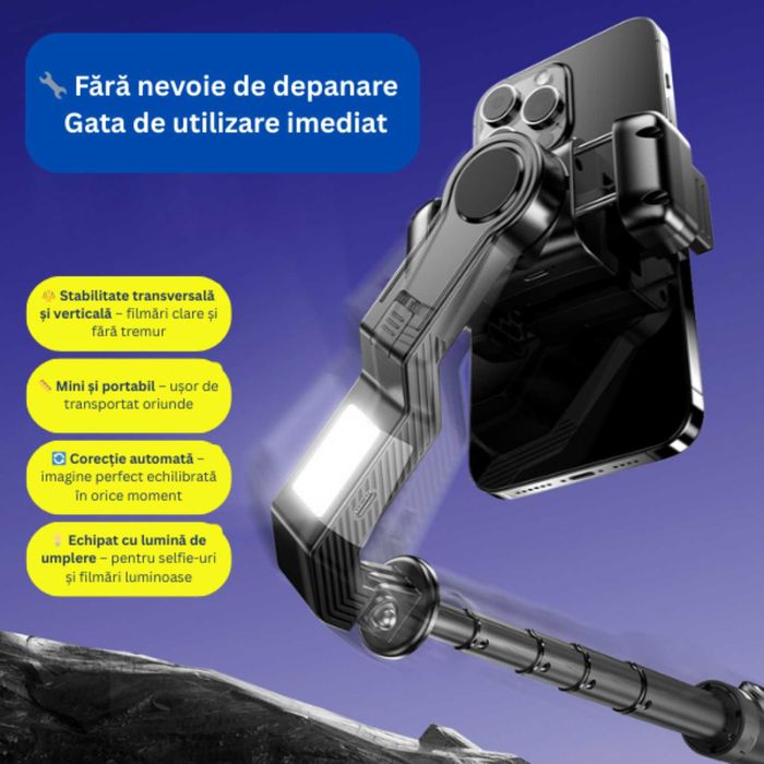 Selfie Stick Nexonix® 3-în-1 cu Trepied, stabilizator - extensibil