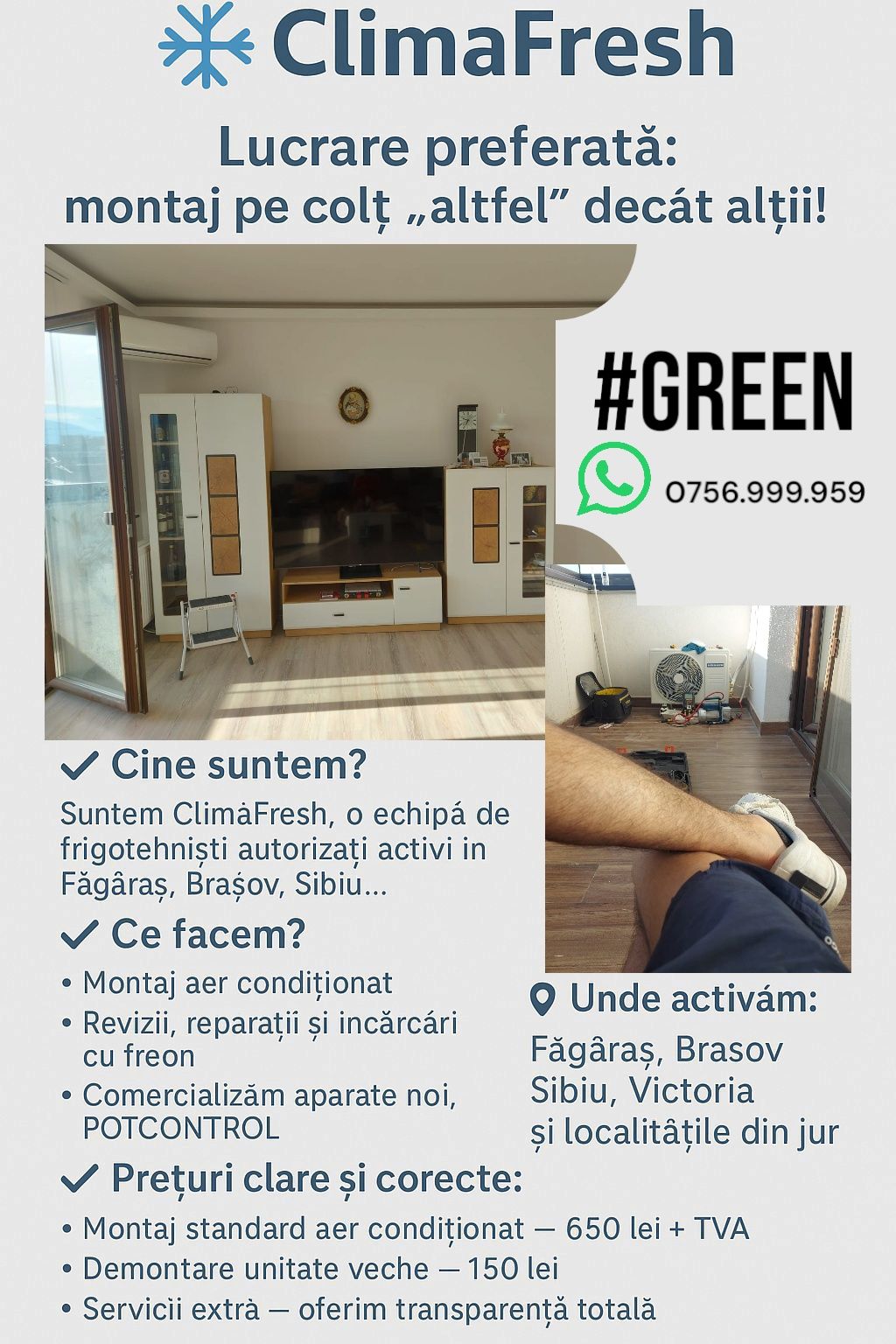 Montaj Aer Condiționat – Rapid, Profesional, Garantat – ClimaFresh