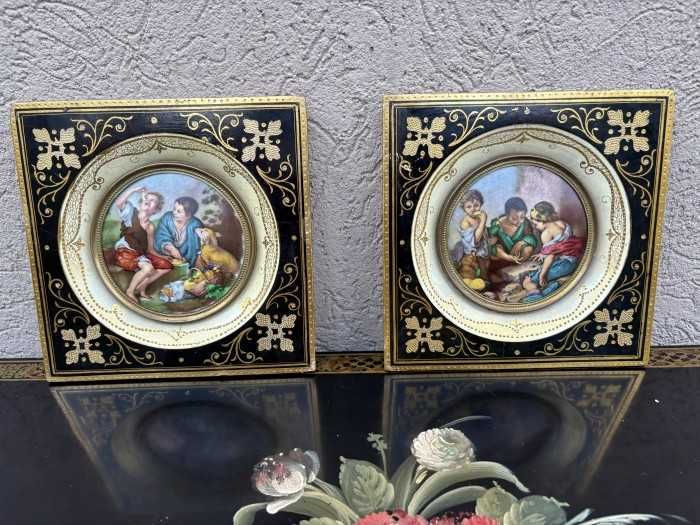 Rafinate tablouri-stil victorian-Murillo-portelan emailat-Spania