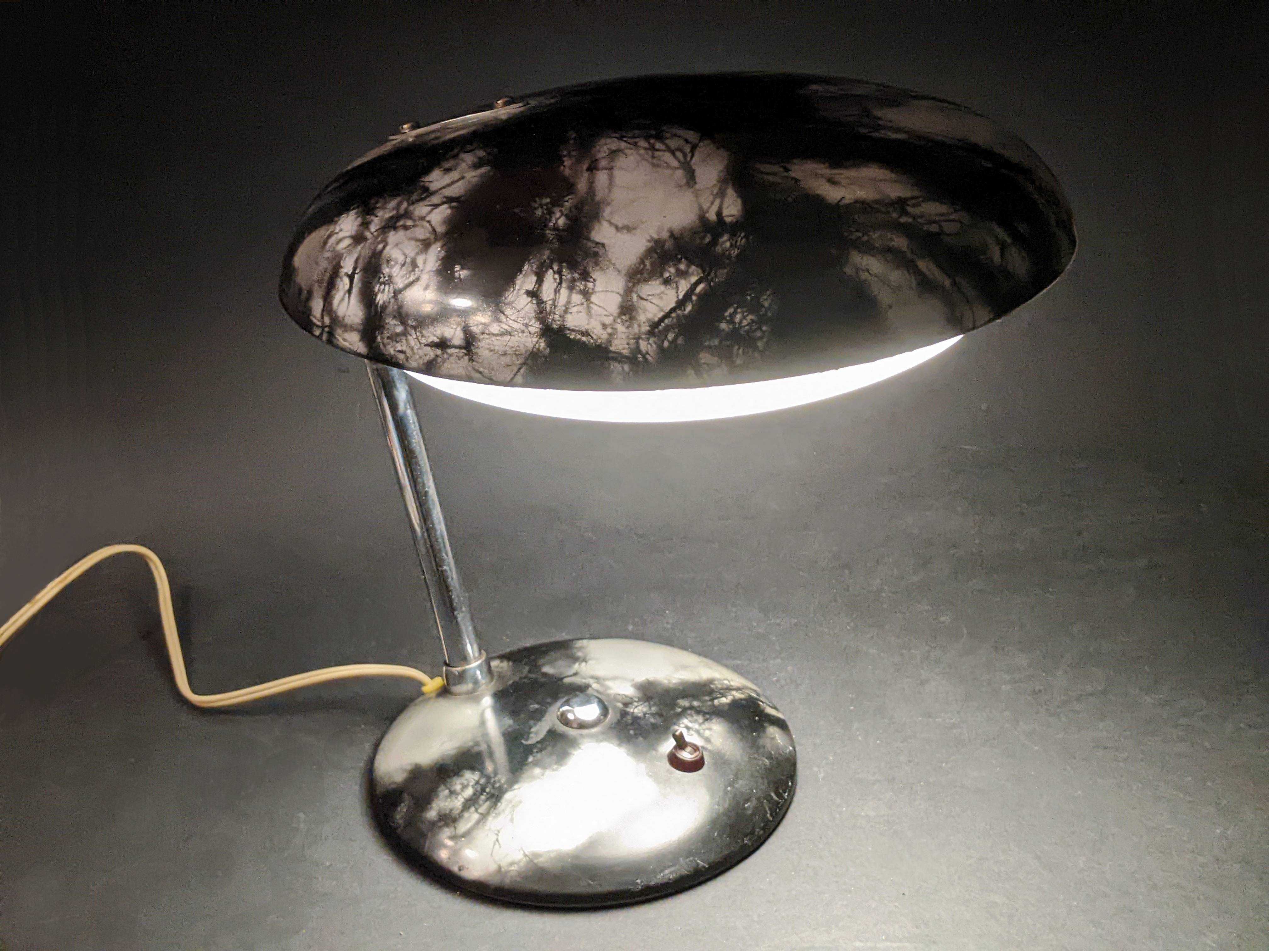 1950 Lampa marcata ELBA stil Bauhaus Mid Century Veioza Comunista UFO