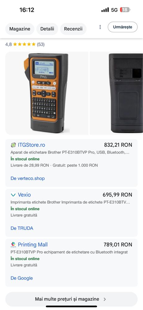 Brother P-touch PT-E310BTVP – imprimantă etichete profesională