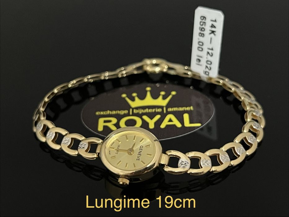 Bijuteria Royal CB : Bratara / Ceas dama aur nou 14k 12,02gr