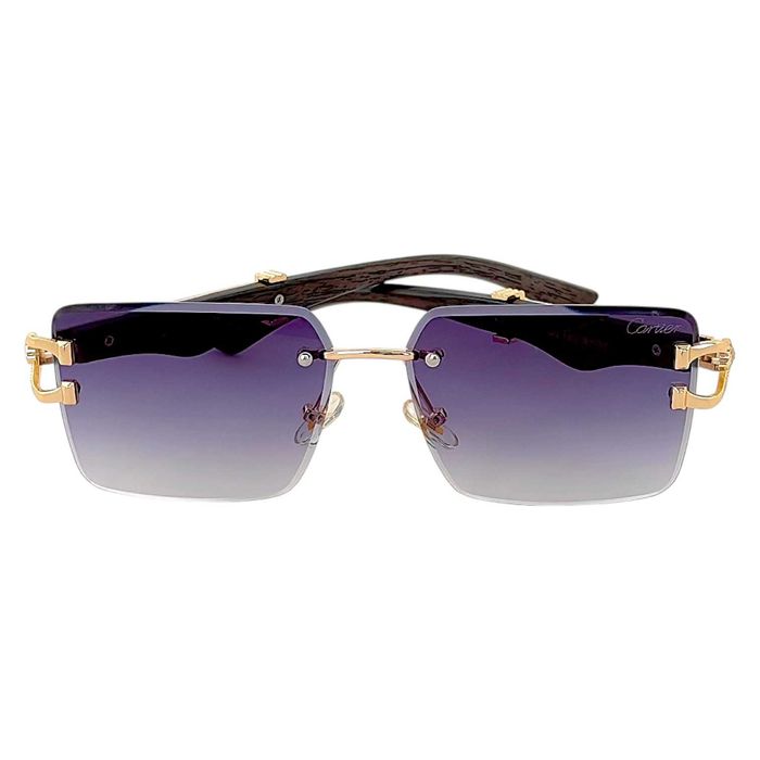 Cartier B PANTH слънчеви очила 2026 – дървена рамка с пантера
