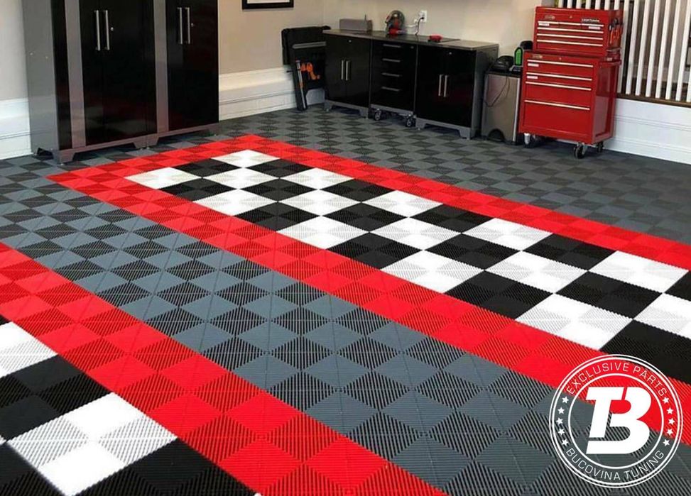 Pardoseala Modulara pentru Garaj si Ateliere Detailing - Rosu