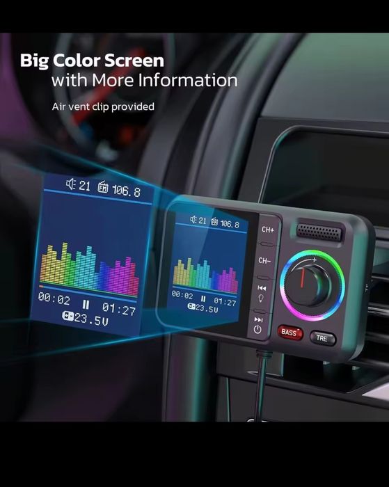 FM трансмитер с USB и слот за карта